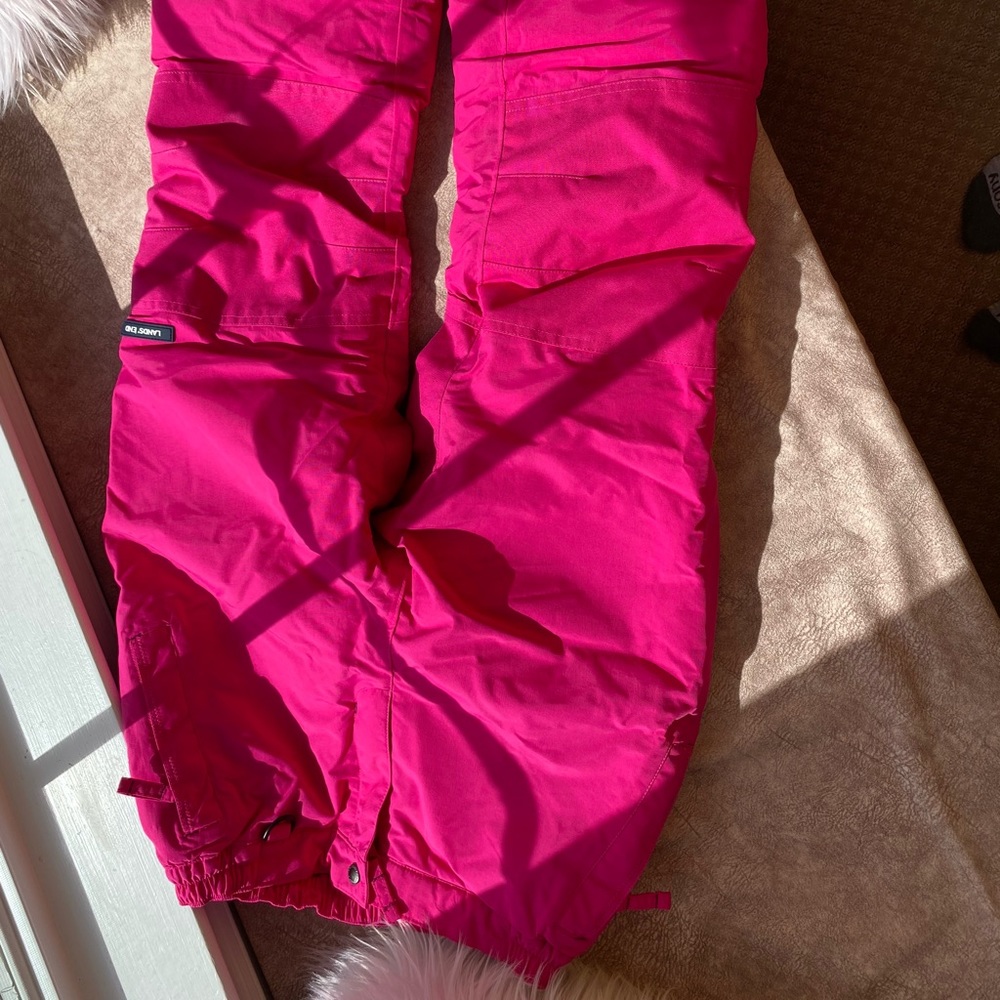 Lands end hot pink snow pants, worn twice